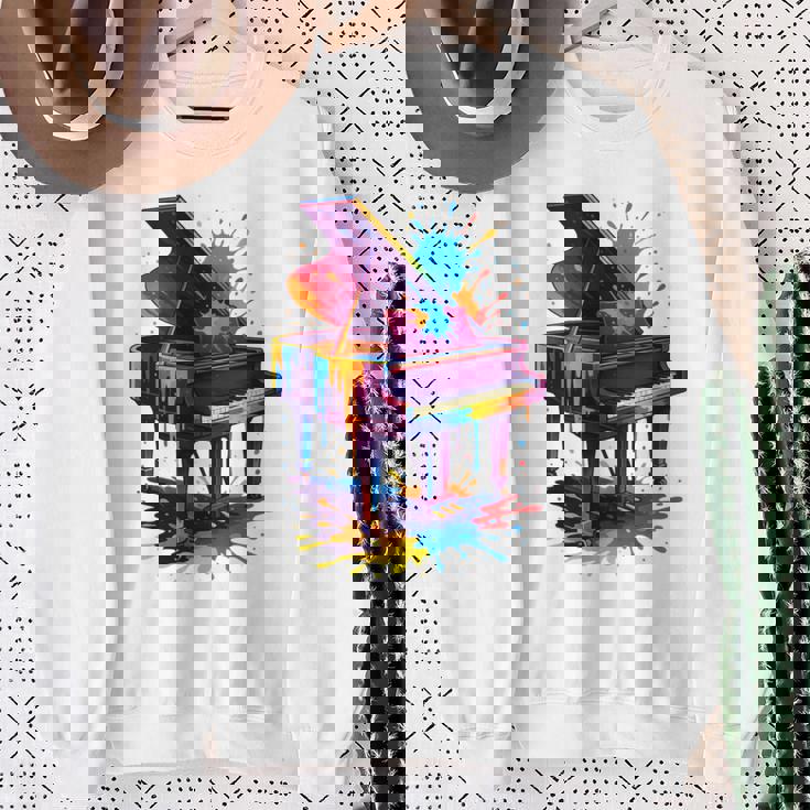 ピアノ ティー 楽器 ピアノ 長袖tシャツ スウェットシャツ 年配の女性への贈り物