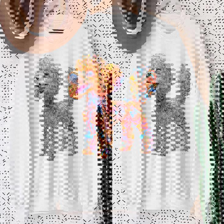 プードル 犬 モチーフ ペット イラスト プードル スウェットシャツ 年配の女性への贈り物