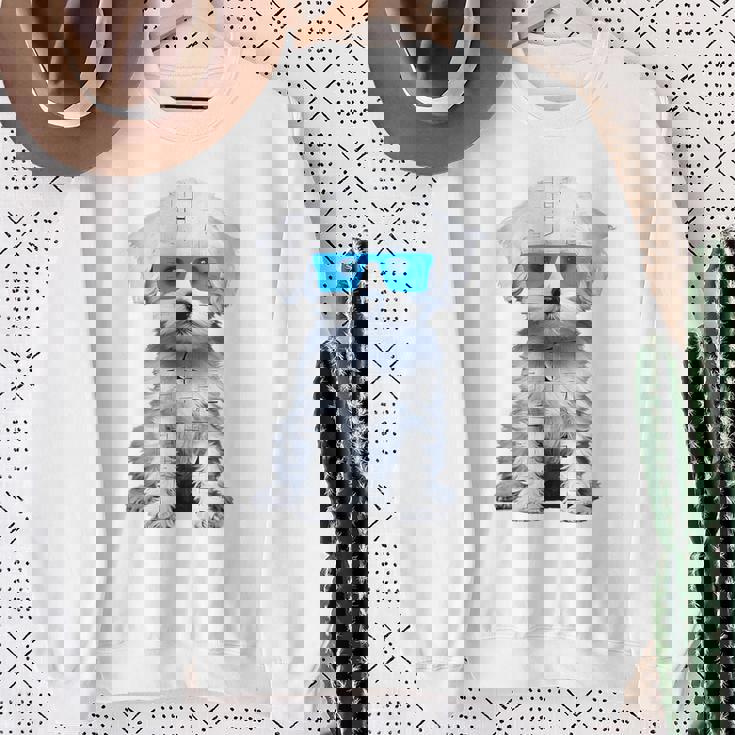 プードル 犬 幾何学的 キュート サングラス アニマル アート プードル スウェットシャツ 年配の女性への贈り物