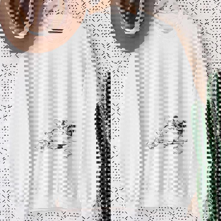 モテるデブ パピヨン グッズ ぽっちゃり 犬 おもしろ 面白い ネタ 笑える 和風 スウェットシャツ 年配の女性への贈り物