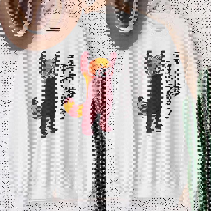 レッサーパンダ イラスト 五十歩ひゃっほう ごじっぽひゃっぽ おもしろ かわいい スウェットシャツ 年配の女性への贈り物