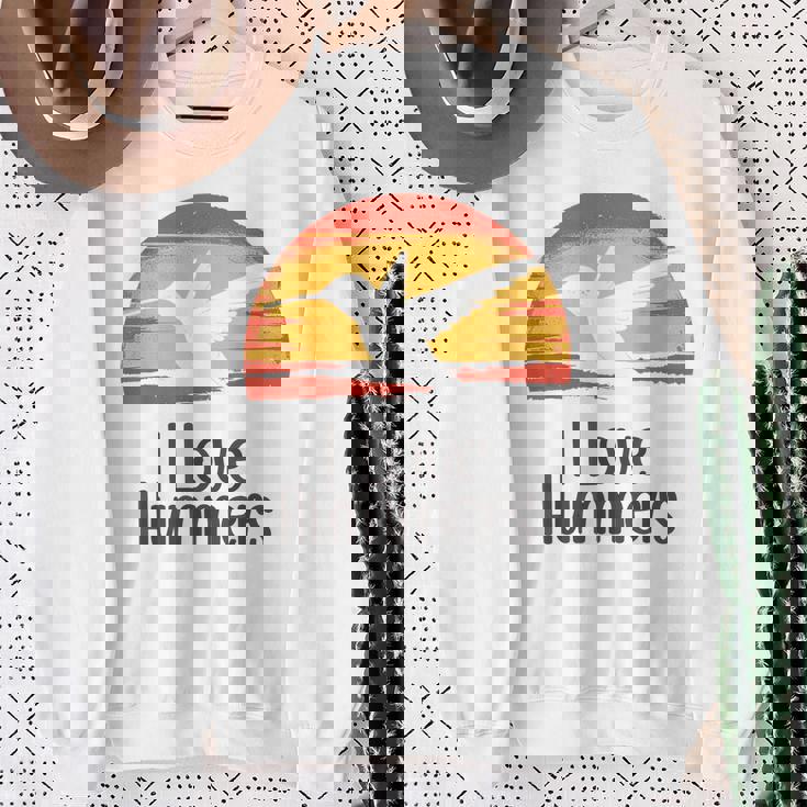 レトロ ヴィンテージ サンセット 2024 I Love Hummers コリブリ ハチドリ スウェットシャツ 年配の女性への贈り物