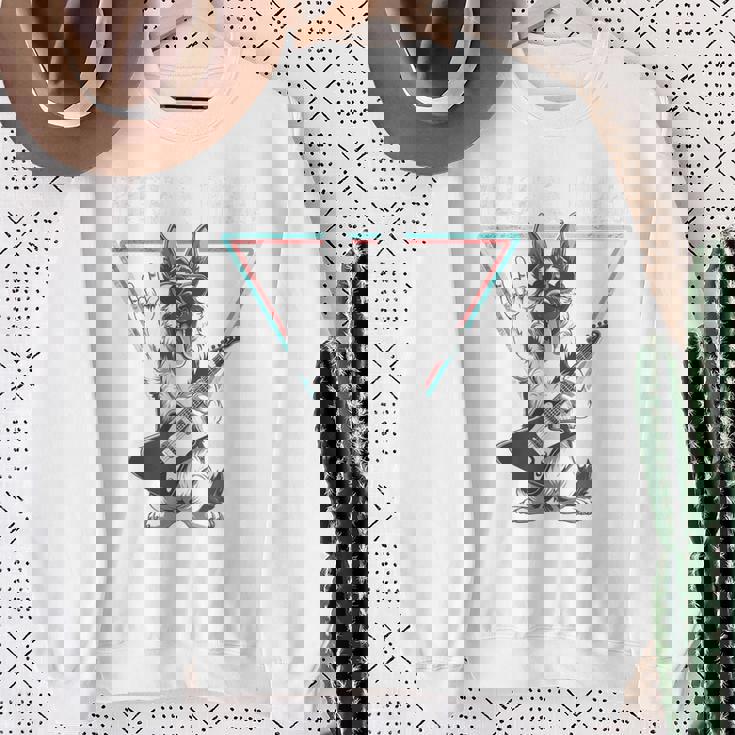 ロックンロール ドッグ ギター ミュージック バイブ スウェットシャツ 年配の女性への贈り物