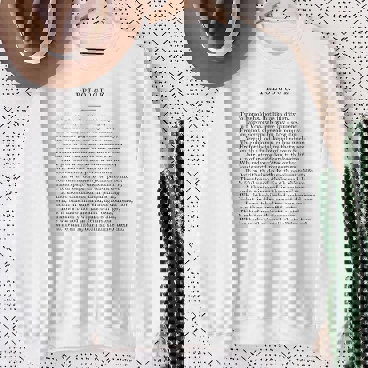 ロミオとジュリエットのプロローグ ウィリアム・シェイクスピア スウェットシャツ 年配の女性への贈り物