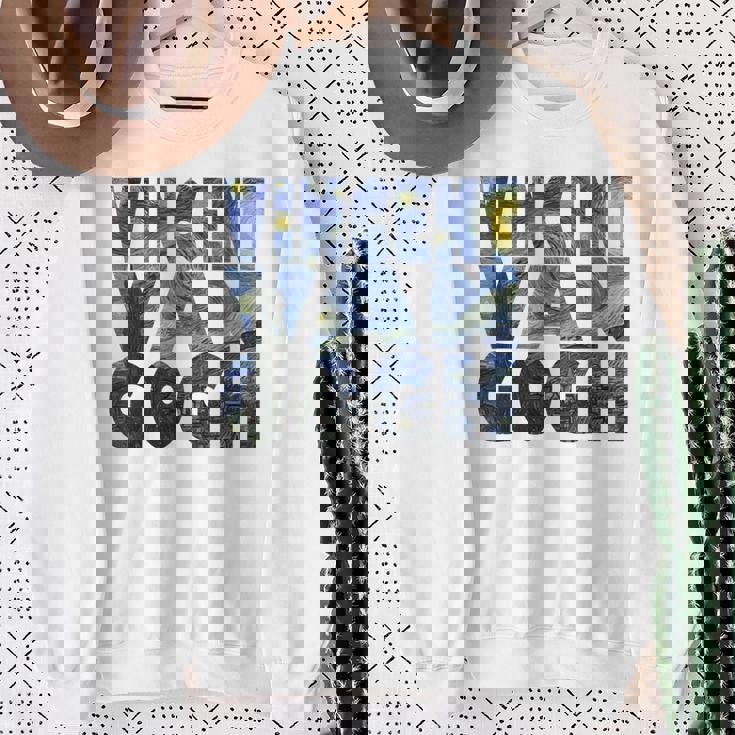 ヴィンセント・ヴァン・ゴッホ作「星月夜」 テキスト ミュージアムアート スウェットシャツ 年配の女性への贈り物