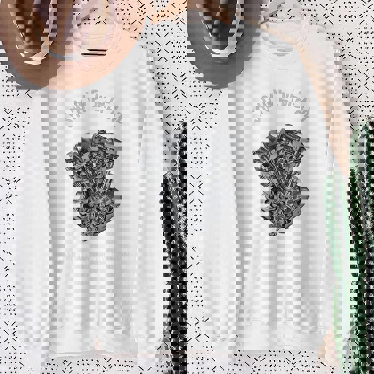 ヴィンテージ Hd オートバイtwin ショベルヘッド エンジン ドローイング バイカー 長袖tシャツ スウェットシャツ 年配の女性への贈り物