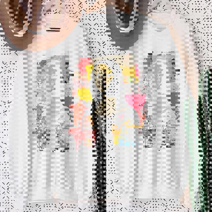 抽象グラフィティ モナリザ バックプリント スウェットシャツ 年配の女性への贈り物