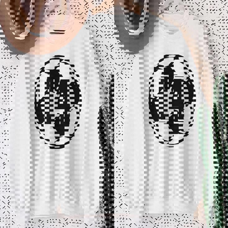 数字 14 Fourn サッカーボール Futbol スウェットシャツ 年配の女性への贈り物