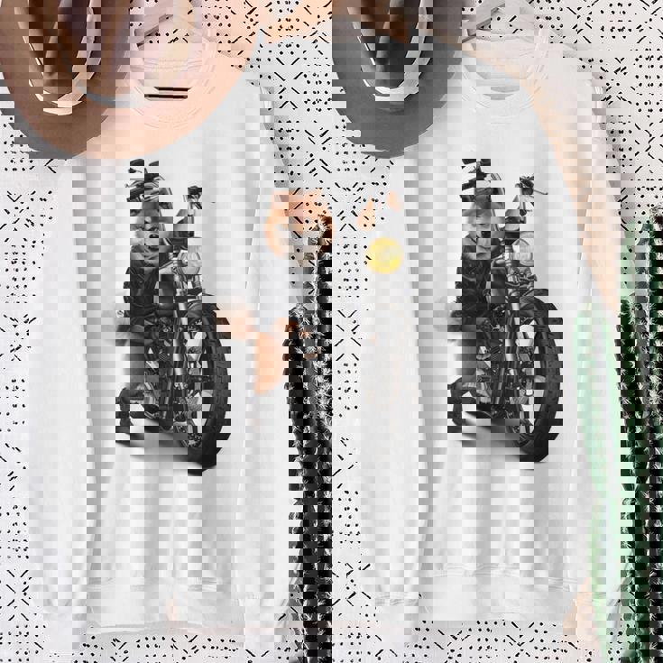 柴犬 いばけん 犬 バイク バイカー 長袖tシャツ スウェットシャツ 年配の女性への贈り物