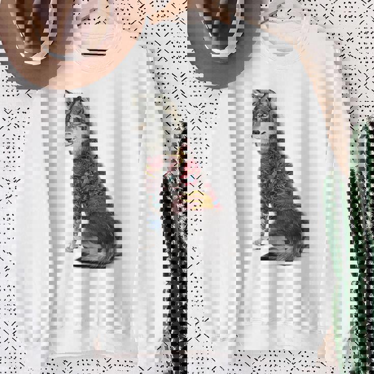 灰色オオカミ 伝統的な日本の龍の入れ墨 入泉 スウェットシャツ 年配の女性への贈り物