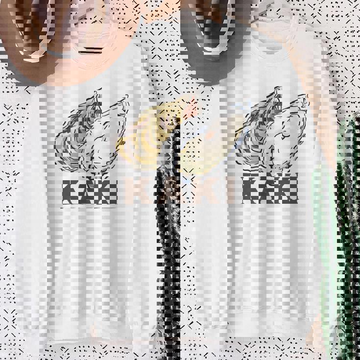 牡蠣 かき カキ Kaki ローマ字 シーフード イラスト 牡蠣好き シーフード好きea Food Oyster スウェットシャツ 年配の女性への贈り物