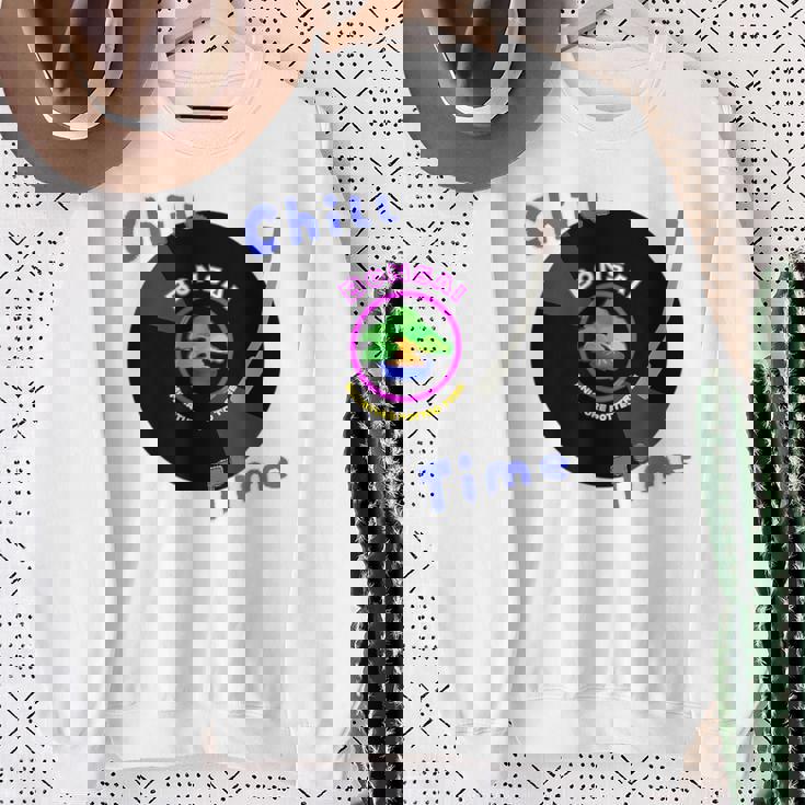 盆栽×レコード 静かに過ごすチル時間デザイン スウェットシャツ 年配の女性への贈り物