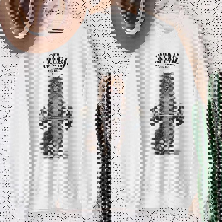 筋トレ ジム やる気がないなら家に帰れ トラ猫 ねこ スウェットシャツ 年配の女性への贈り物