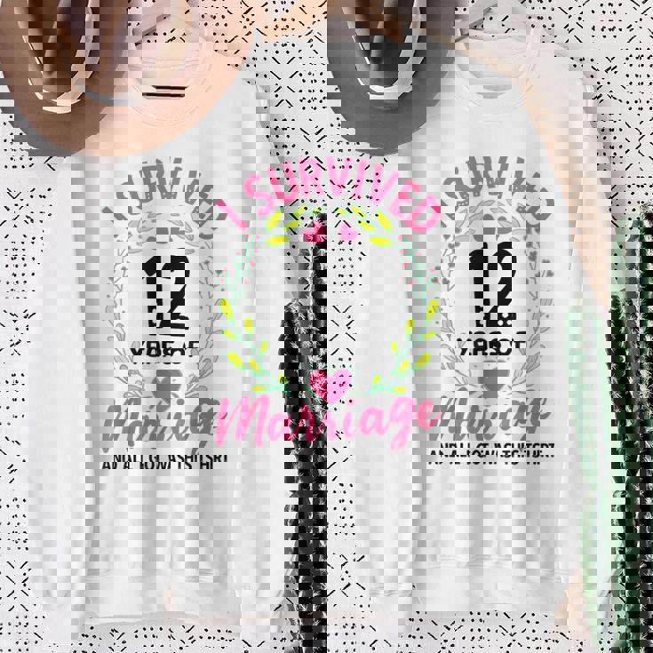 結婚12年 結婚12周年 スウェットシャツ 年配の女性への贈り物