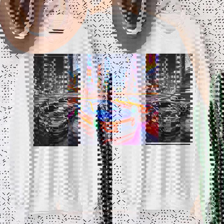 背面にjdmドリフトレーシングカー東京ドリフトスカイライン2台。 スウェットシャツ 年配の女性への贈り物