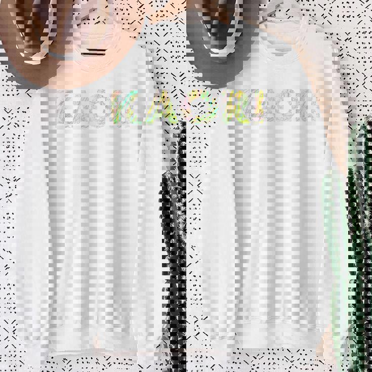 色鉛筆ネームデザインKaori スウェットシャツ 年配の女性への贈り物