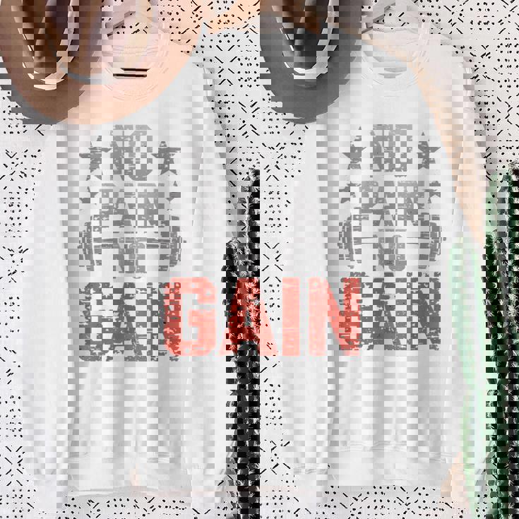 裏面にプリント No Pain No Gainign No Pain No Gain Meme スウェットシャツ 年配の女性への贈り物