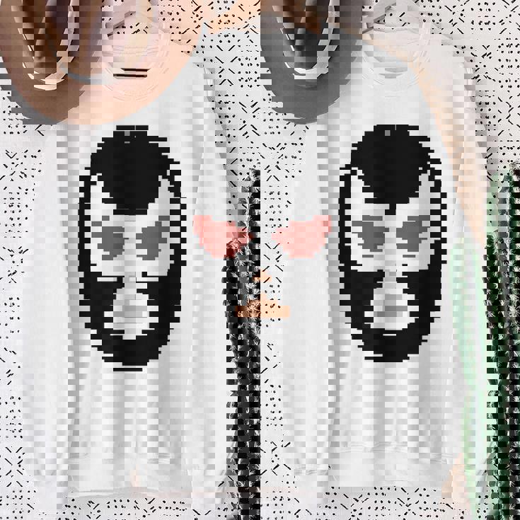 覆面レスラー マスク ピクセルアート ドット絵 怪人 プロレス スウェットシャツ 年配の女性への贈り物