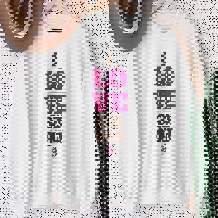 雪の冬が大好き スウェットシャツ 年配の女性への贈り物