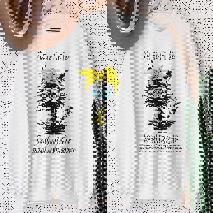 黒猫大丈夫だよ元気だ肉腫啓発 スウェットシャツ 年配の女性への贈り物