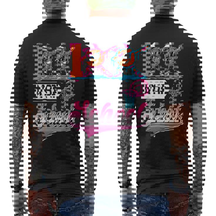 100 Days Of School Boys Basketball Drip 100th Day Teacher Men's Back Print T-Shirt