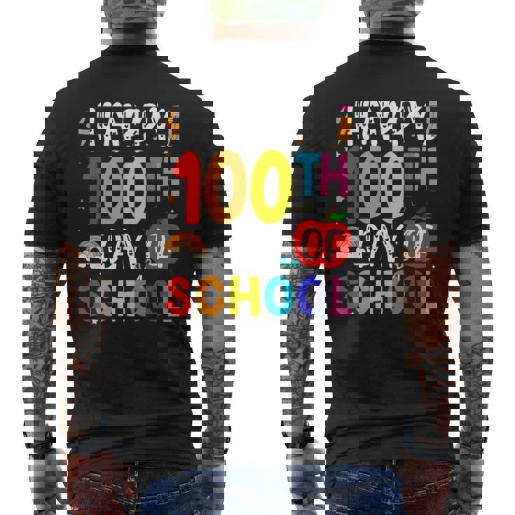 100th Day Of School Teachers Students 100 Days Of School Men's Back Print T-Shirt