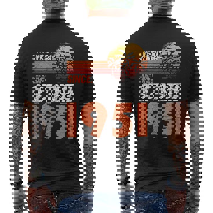 1951年10月 誕生日 メンズTシャツ バックプリント