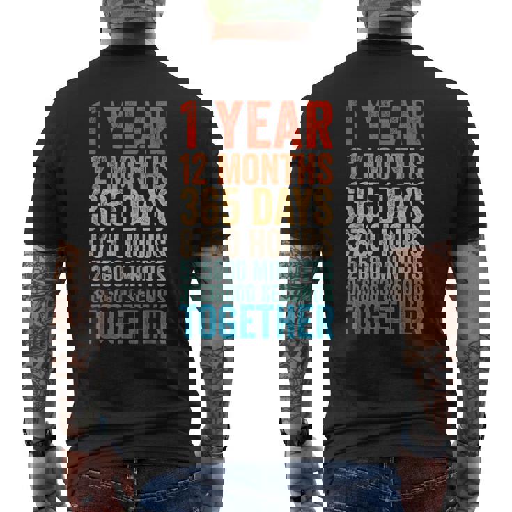 1年記念日 彼 彼女 カップル 1回目の結婚 メンズTシャツ バックプリント