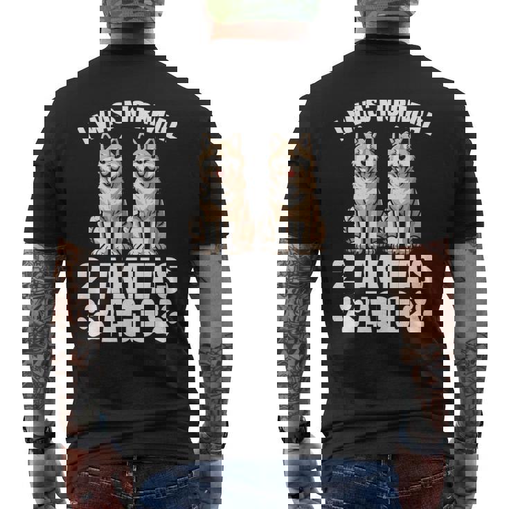 2 秋田犬前は普通だった 面白い秋田犬愛好家 長袖tシャツ メンズTシャツ バックプリント