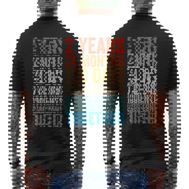 2年目の記念日 彼 彼女 カップル 2回目の結婚 メンズTシャツ バックプリント