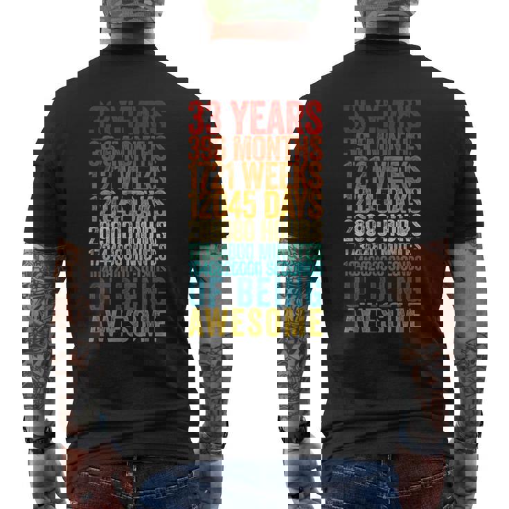 おもしろ 33歳の誕生日シャツ オールドメーター 面白い 33歳ギフト メンズTシャツ バックプリント