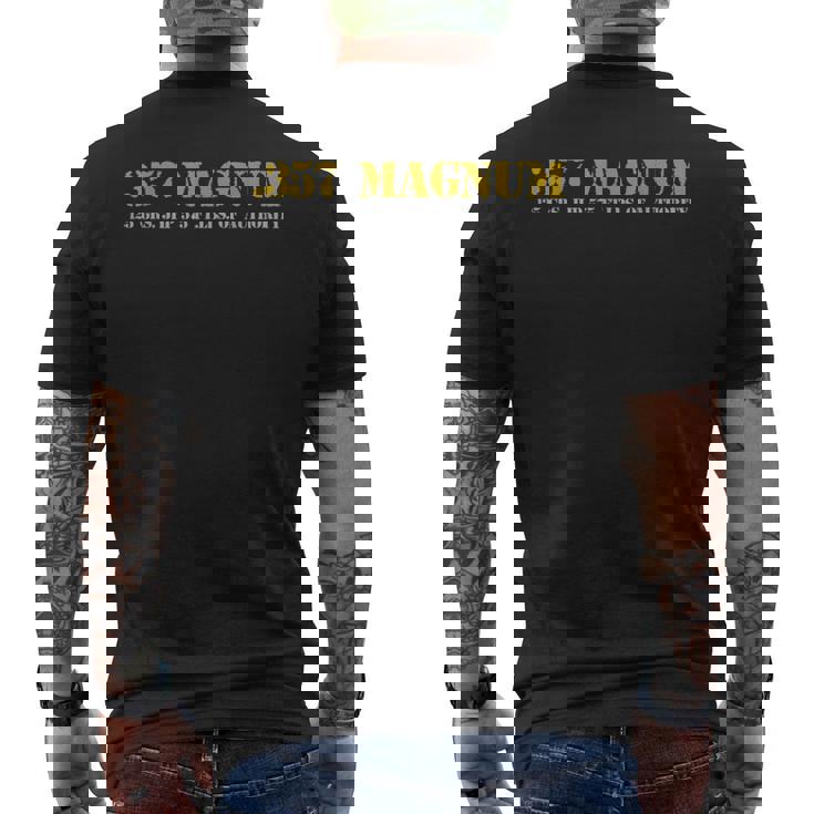 357マグナム弾薬レンジリボルバーtシャツ メンズTシャツ バックプリント