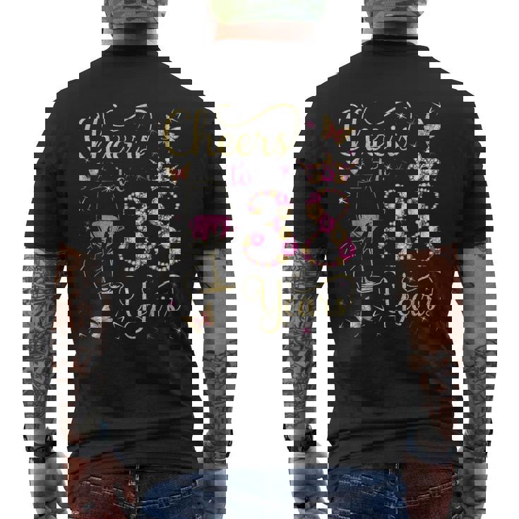 38歳、38歳の女王の誕生日、38歳の誕生日に乾杯。 メンズTシャツ バックプリント