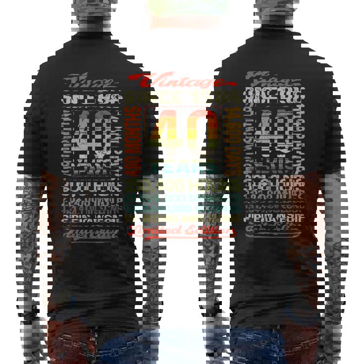 40歳 480ヶ月 すごい生まれ 1986年 40歳の誕生日 メンズTシャツ バックプリント