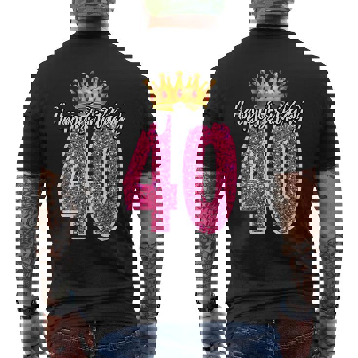 40歳 ハッピーバースデー キュート 40歳 誕生日 マッチング メンズTシャツ バックプリント