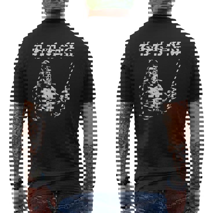 4545135、面白いゴリラリフティングスクワットベンチプレスジム数学 メンズTシャツ バックプリント