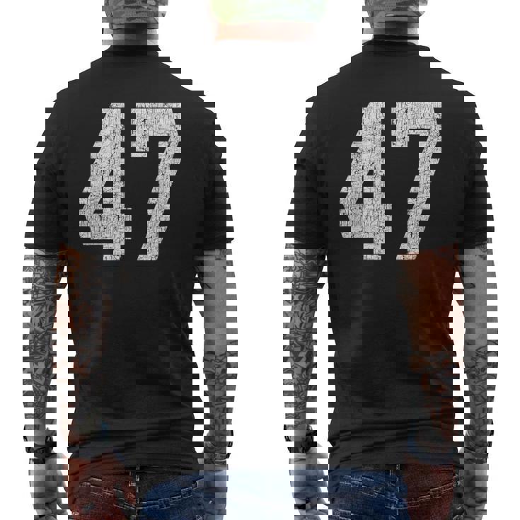 47 ジャージユニフォーム バーシティ スポーツ番号 47歳の誕生日 メンズTシャツ バックプリント