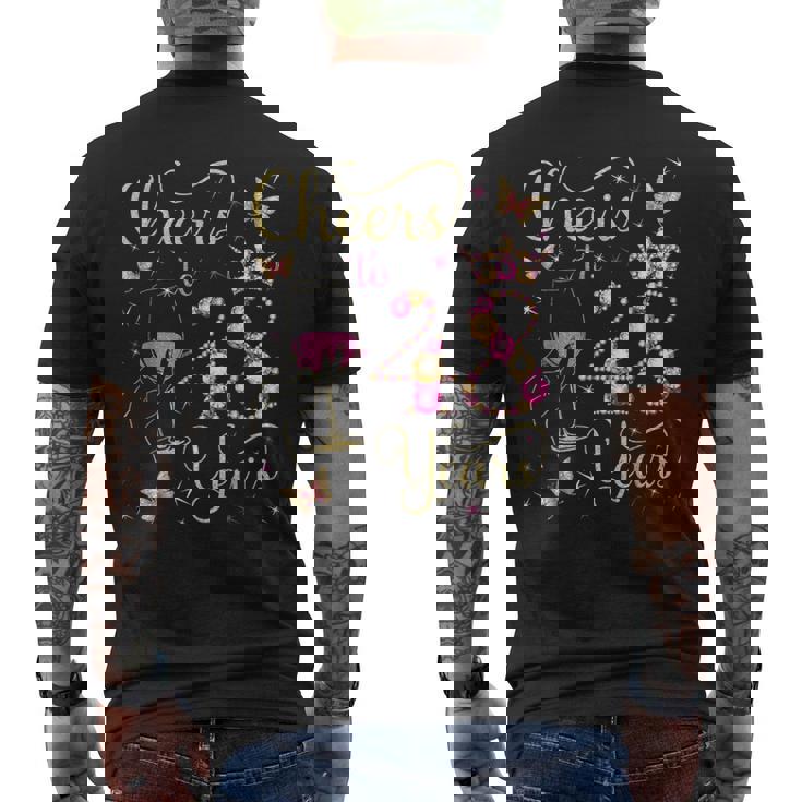 48歳、48歳の女王の誕生日、48歳の誕生日に乾杯。 メンズTシャツ バックプリント