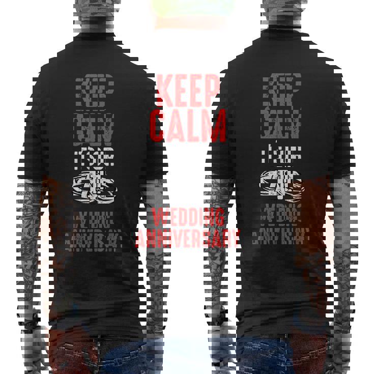 4年目の結婚記念日 夫 妻 カップル 結婚 メンズTシャツ バックプリント