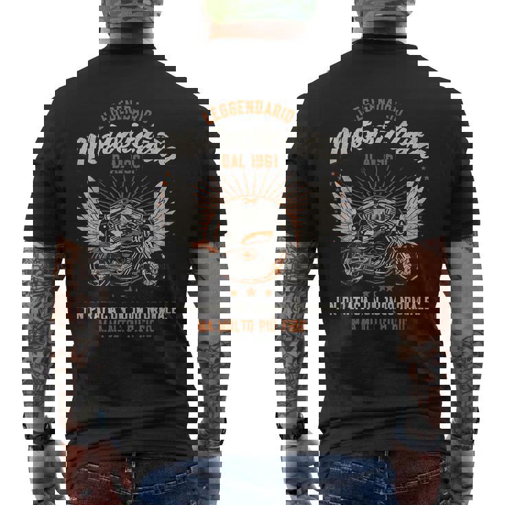 60 Anni Nato 1961 Leggendario Motociclista Figo Regalo Papà T-shirt da uomo con stampa posteriore