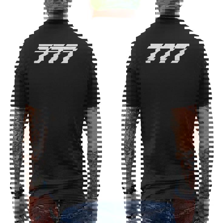 777 旅客機飛行機 Avgeeks メンズTシャツ バックプリント