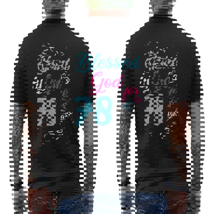 78歳 78歳 誕生日パーティー お祝い 神に祝福 メンズTシャツ バックプリント