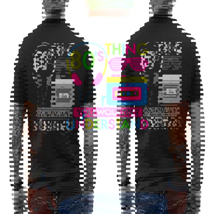 80年代コスチューム 1980年代テーマ パーティー 80年代スタイル ファッション衣装 メンズTシャツ バックプリント