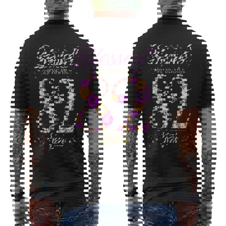 82歳の82歳の誕生日bデーパーティーに神に祝福されて メンズTシャツ バックプリント