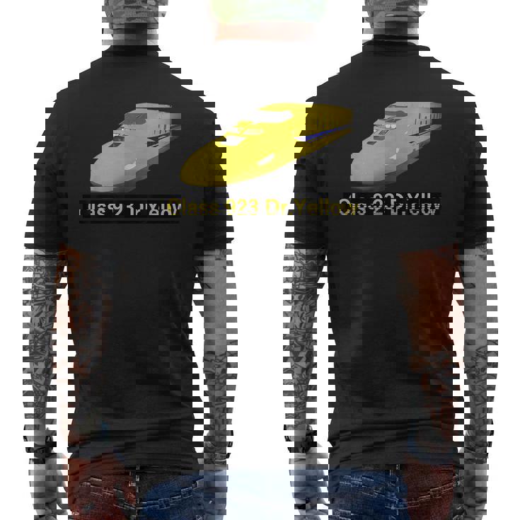 923形ドクターイエローT4３Dクール メンズTシャツ バックプリント