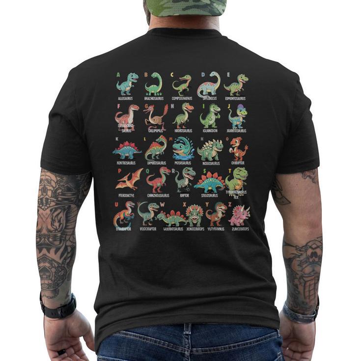 A-Z Dinosaure Alphabet Collection Educatif Cute Cartoon T-shirt imprimé au dos
