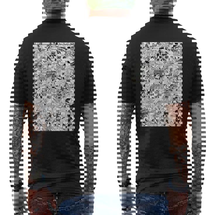 Ahegao オタクアニメ 垂れ下がるよだれアニメ Weeb Love メンズTシャツ バックプリント