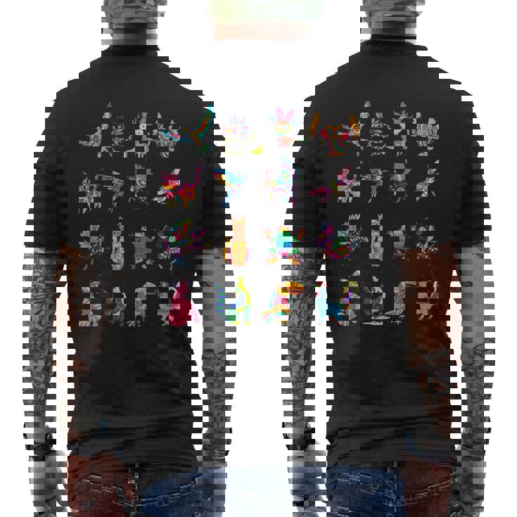 Alebrijes 動物 生き物 メキシコ 民芸品 ヒスパニック系遺産 長袖tシャツ メンズTシャツ バックプリント