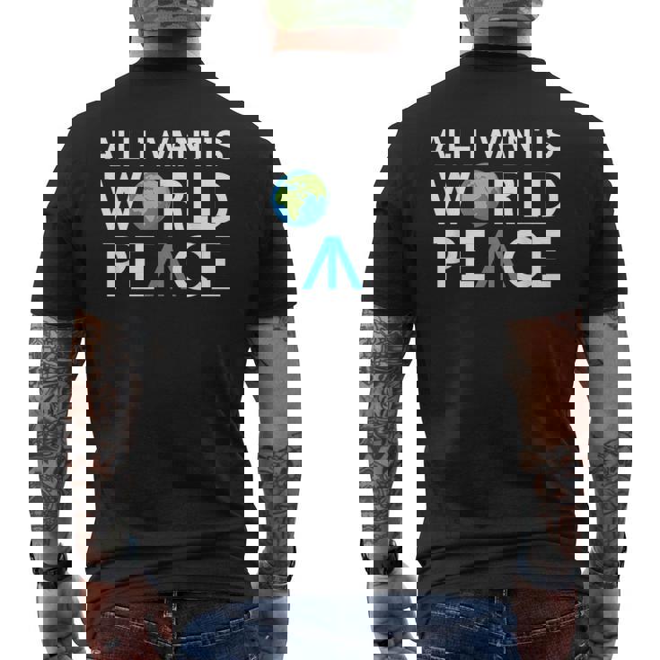 All I Want Is World Peace Earth Day メンズTシャツ バックプリント
