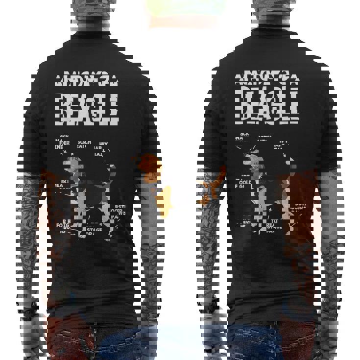 Anatomy Of A Beagle ファニービーグル メンズTシャツ バックプリント